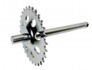 Tretwelle 28 Zähne Chrom